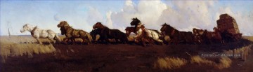 À travers les plaines du sol noir George Washington Lambert Peinture à l'huile